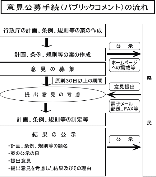 意見公募手続（パブリックコメント）の流れ