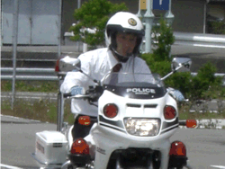 白バイ乗車体験
