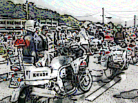 白バイ乗車体験