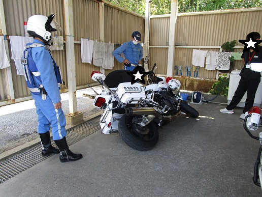 白バイ訓練状況見学等